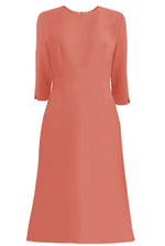 coral CaeliNYC Tuscany A-line Dress with 3/4 Sleeves