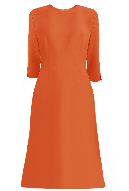 orange CaeliNYC Tuscany A-line Dress with 3/4 Sleeves