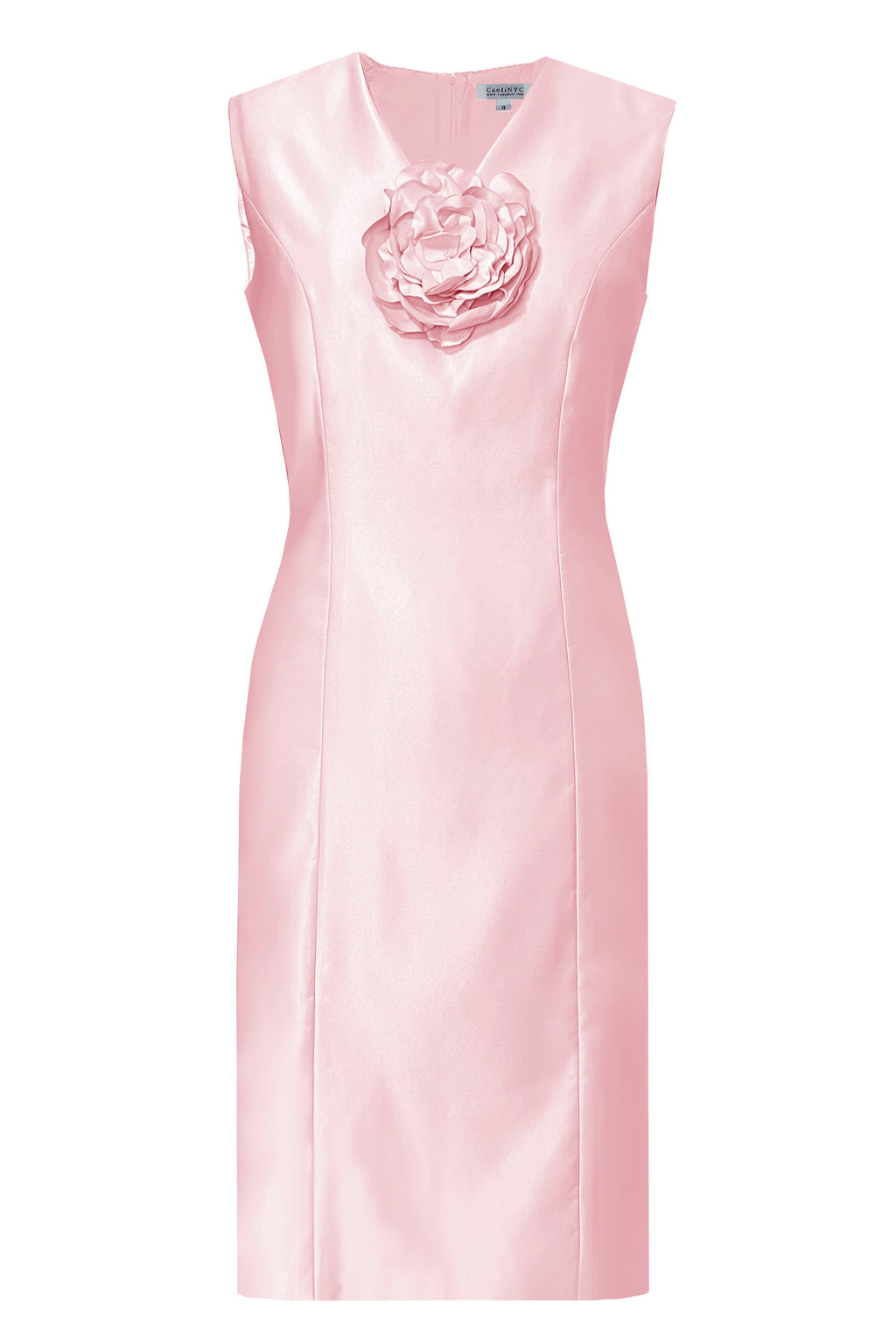 Pink Cocktail Dress with Flower Detail