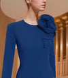 Seraphina Long Sleeves Crepe Gown - All Colors