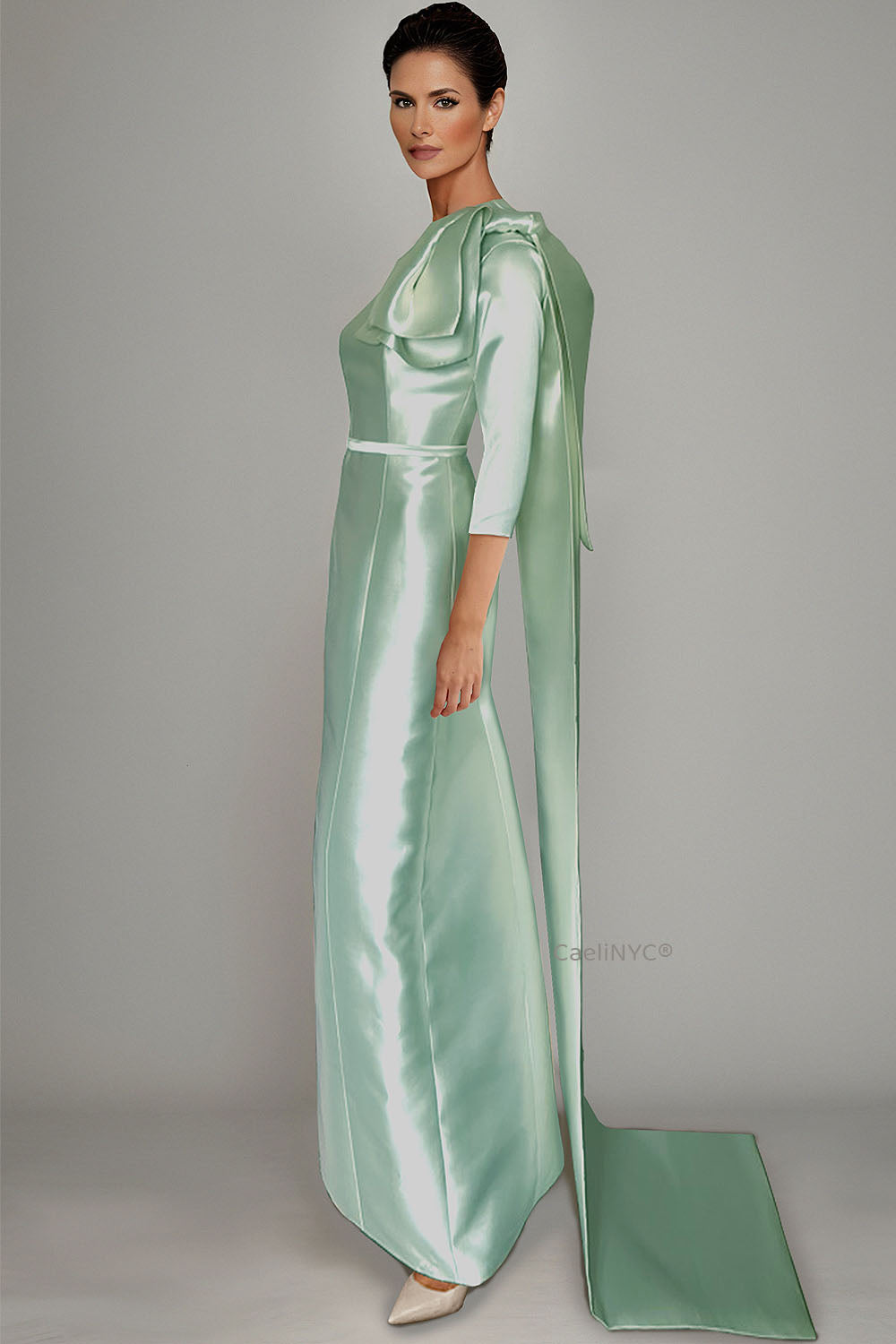 Casablanca Evening Formal Wear with Sleeves CaeliNYC Casablanca Evening Formal Wear with Sleeves CaeliNYC