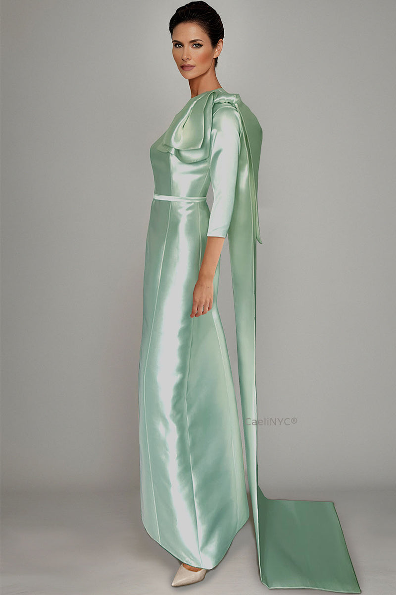 casablanca silk dress Casablanca SILK Modern Modest Wedding Gown with Statement Bow
