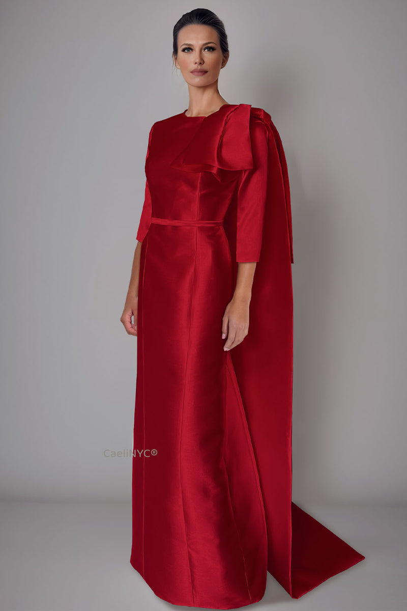 casablanca red dress Casablanca Side Split Column Dress in Red