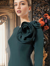 Clementine Elegant Long Sleeve Gown with Flower