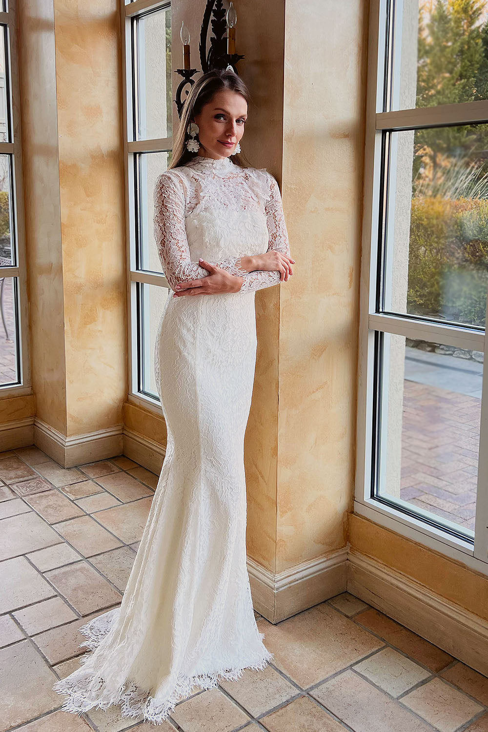 Corinthia Lace Long Sleeve Bridal Gown Custom Size Corinthia Lace Long Sleeve Bridal Gown Custom Size