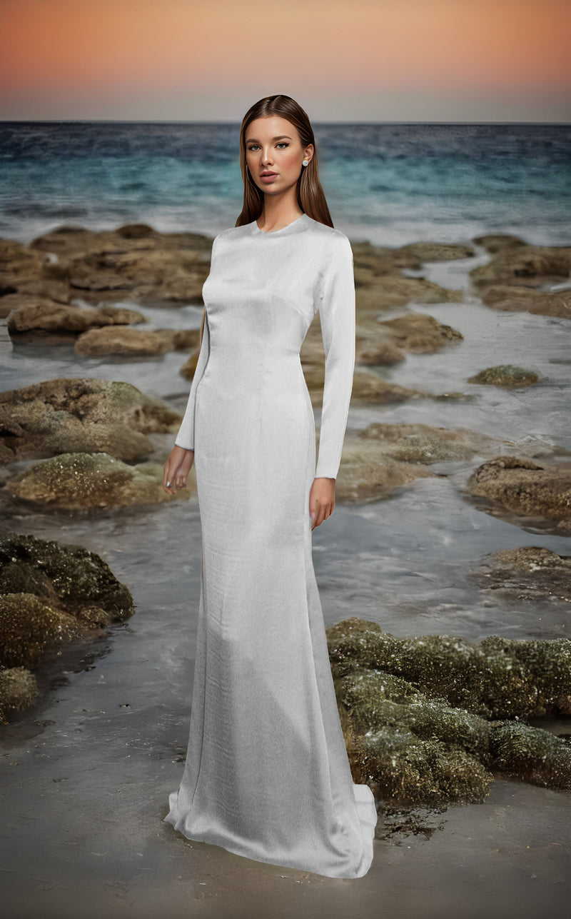 Fortress White Long Sleeves Gown