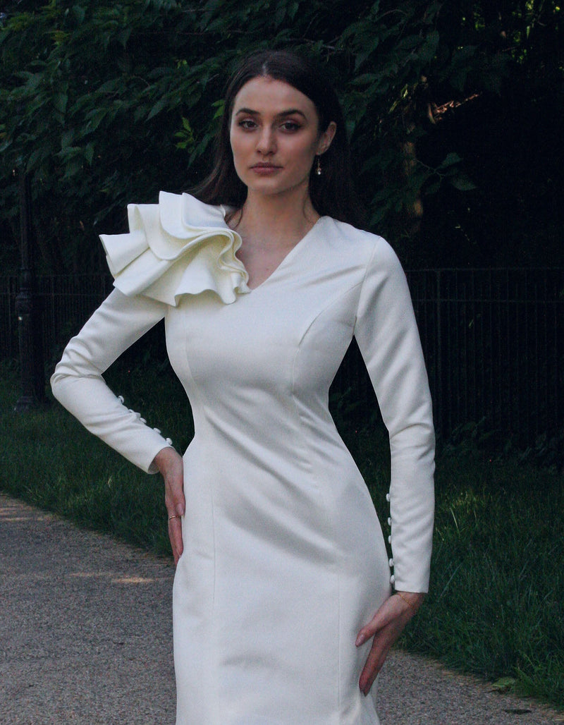 Honour Gold Evening Gown with Sleeves 2 / Yellow Gold Honour Gold Evening Gown with Sleeves 2 / Yellow Gold