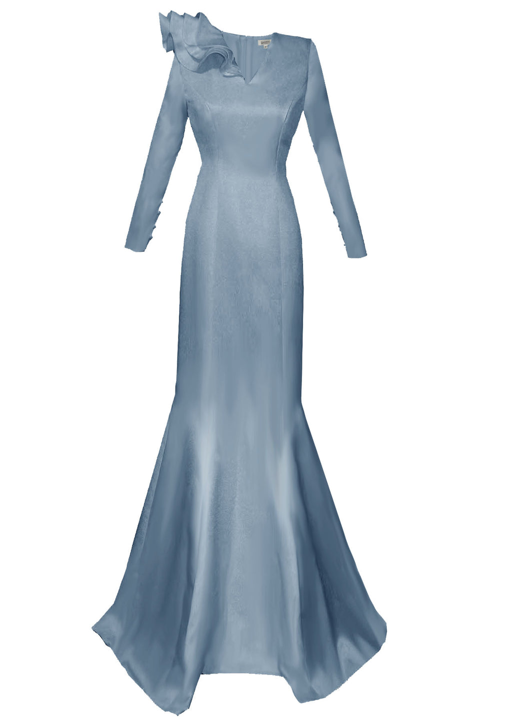 Honour Dusty Blue Long Sleeve Gown