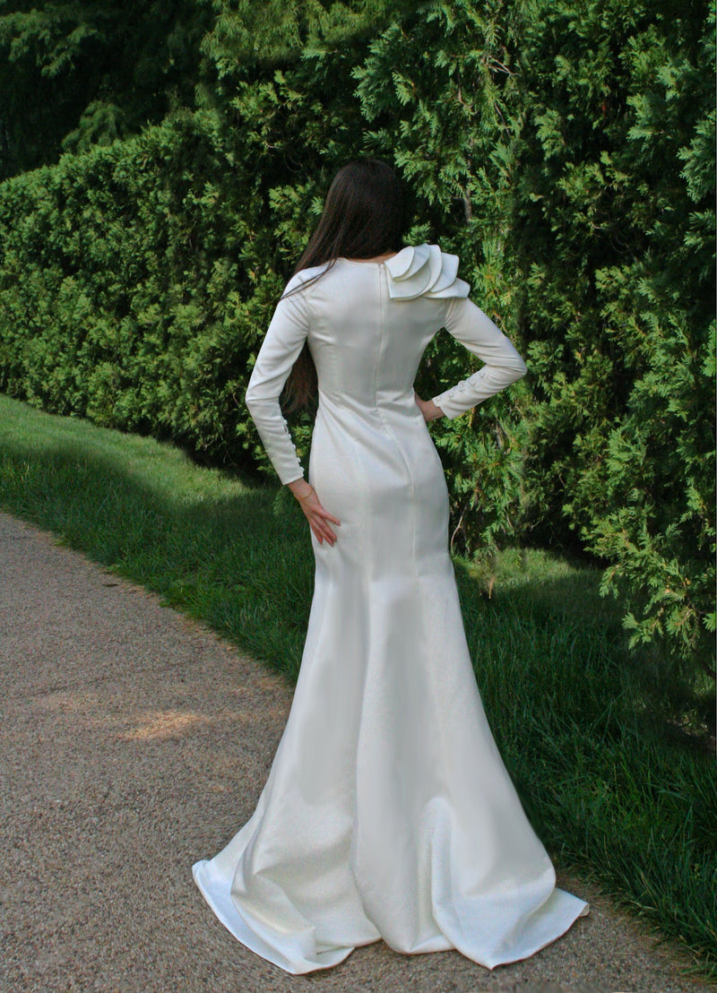 Elegant Rose Gold Mother of the Bride Dresses V-Neck Long Sleeves Wedding  Guest | eBay