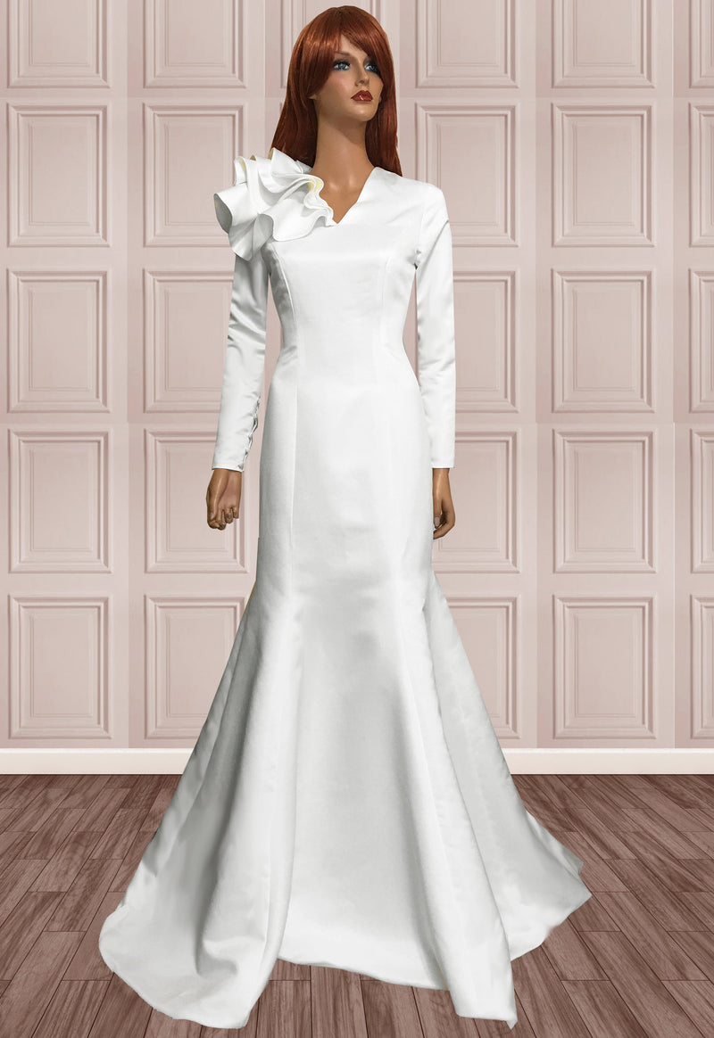 Honour Gold Evening Gown with Sleeves 2 / Yellow Gold Honour Gold Evening Gown with Sleeves 2 / Yellow Gold