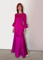 fuchsia modest gown