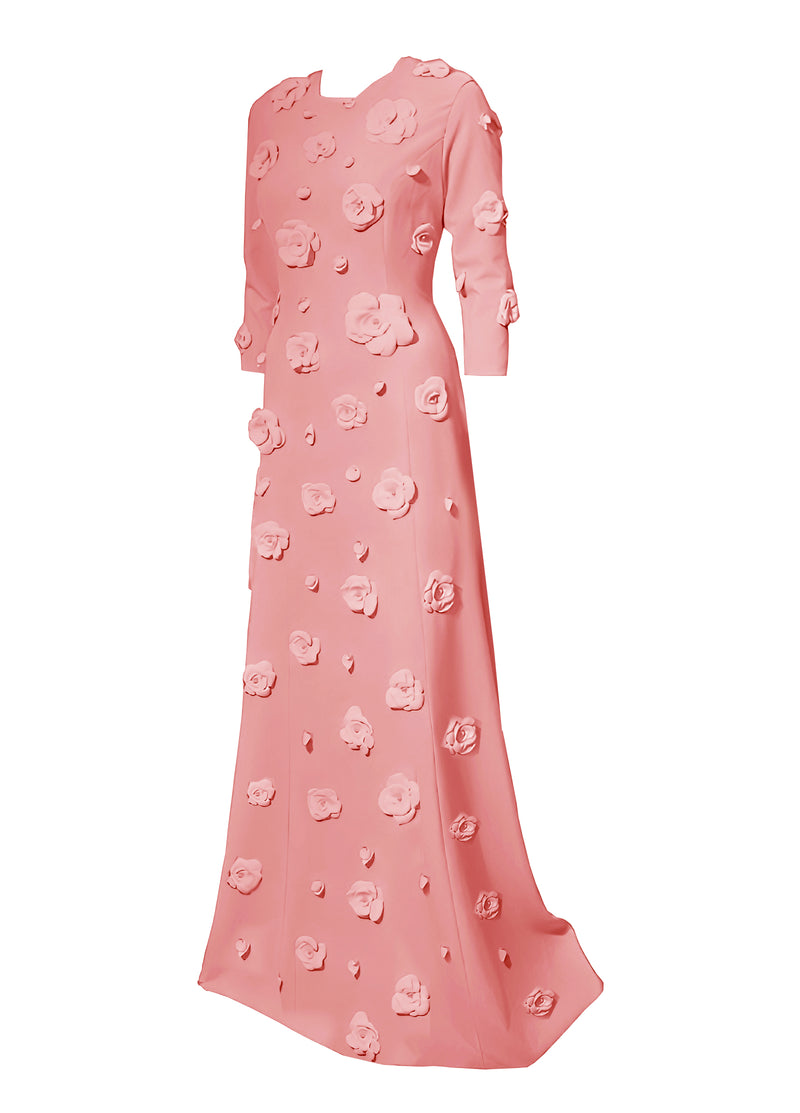 Arden Modest Gown with Flowers