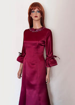 dark red mother of the bride dress