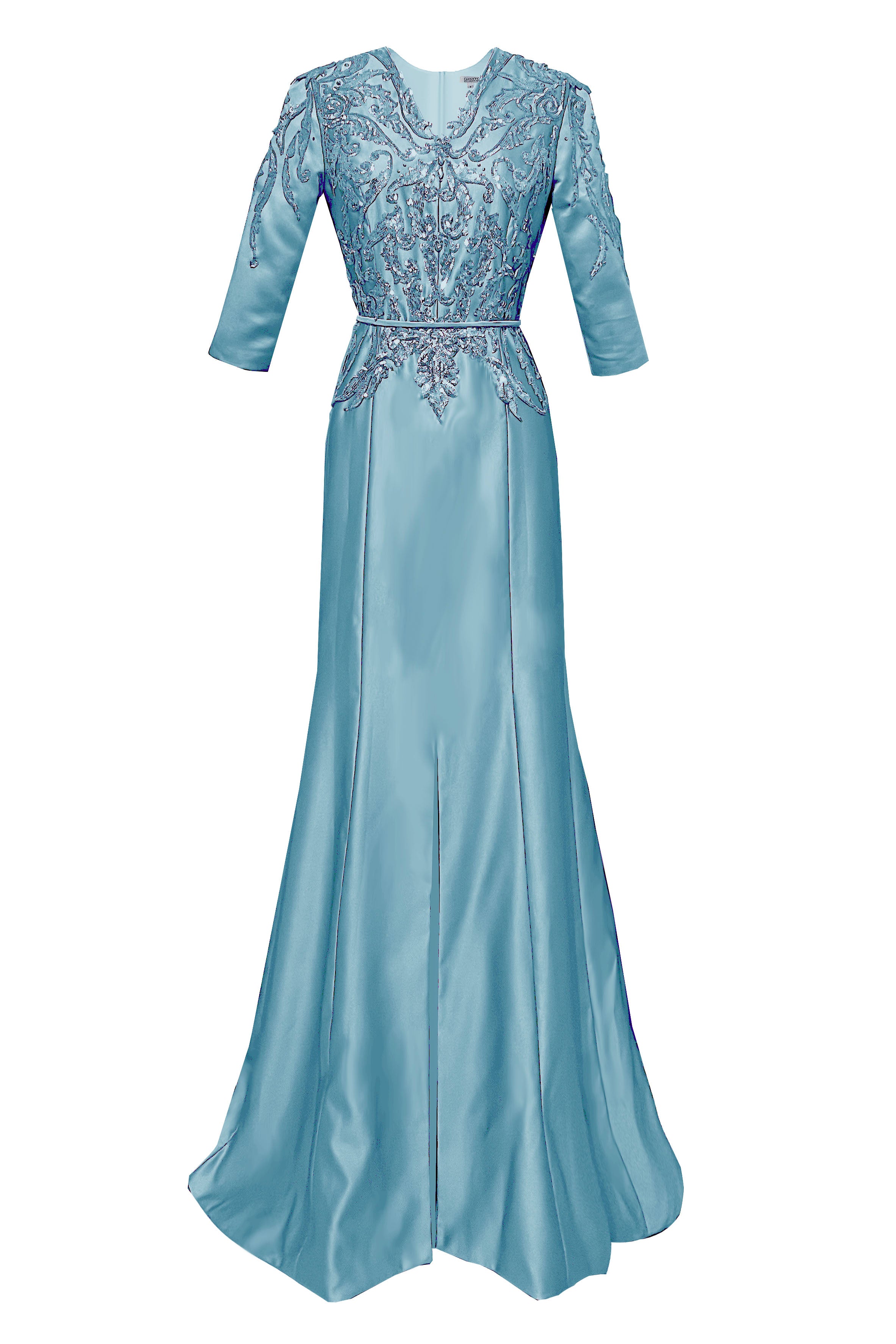 Mandalay Light Blue Elegant Long Dress with Sleeves CaeliNYC Mandalay Light Blue Elegant Long Dress with Sleeves CaeliNYC