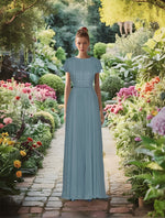 Nicosia Georgette Gown with Sleeves