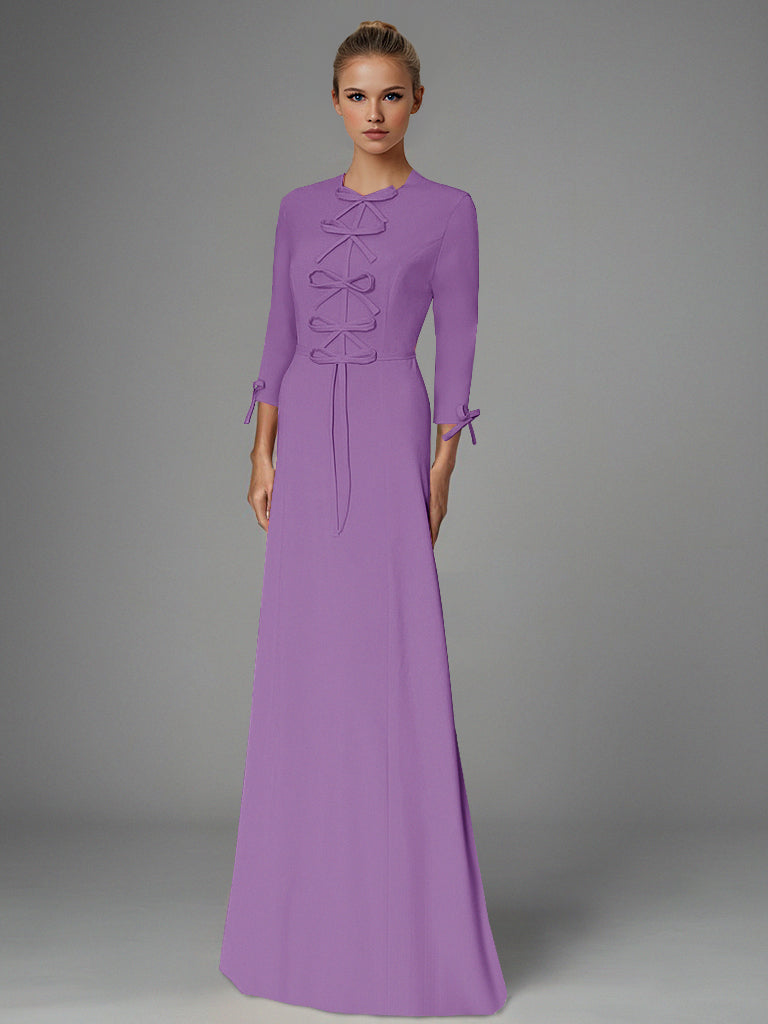 CaeliNYC® Acropolis Modest Gown with Bows - All Colors