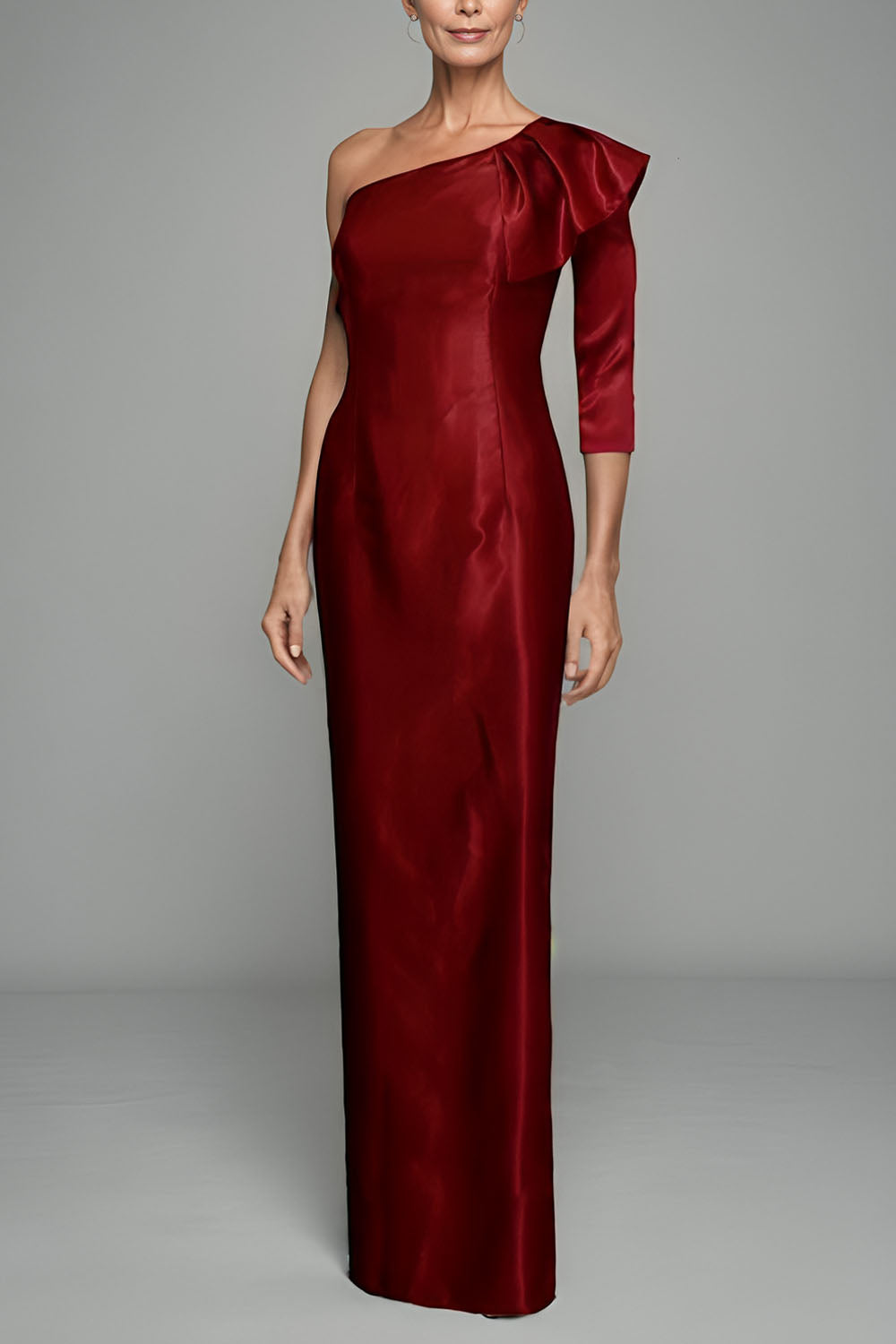 Cardinal Red One Shoulder Gown 10