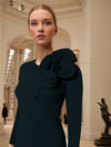 Seraphina Long Sleeves Crepe Gown - All Colors
