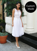 Somerset White Lace and Chiffon Midi Dress