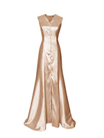 Sunset Satin Gown with buttondown design