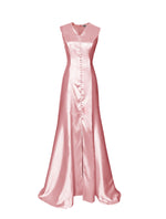 Sunset Satin Gown with buttondown design