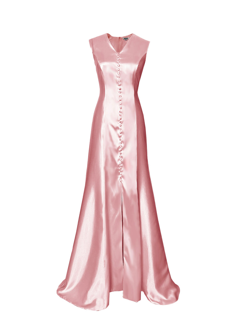 Sunset Satin Gown with buttondown design