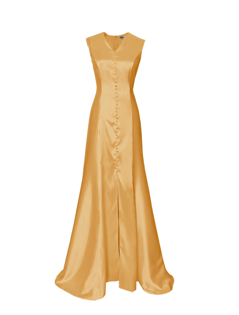 Sunset Satin Gown with buttondown design
