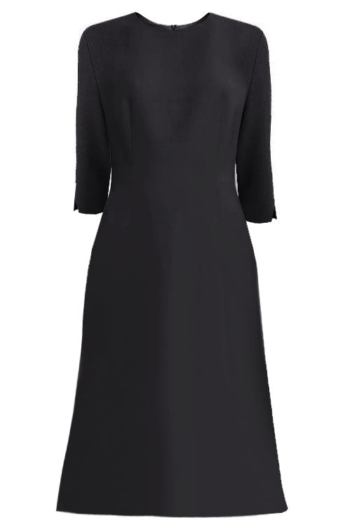 black a-line dress 3 4 sleeve Karen Kane Three Quarter Sleeve A Line Dress, XL, Black