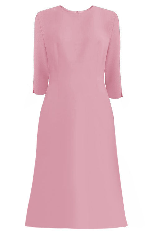 Tuscany A-Line Dress with 3/4 Sleeves 4 / Light Pink Tuscany A-Line Dress with 3/4 Sleeves 4 / Light Pink