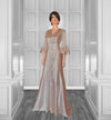 Twilight Satin Wedding Gown with Flounce Sleeves