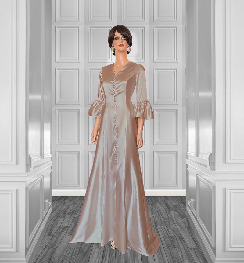 satin dress with flounce Azazie Lani