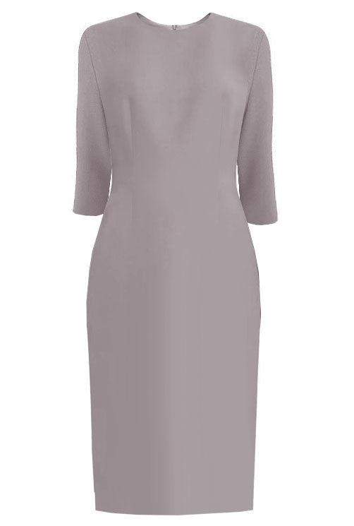 Zurich Gray Sheath Dress with 3/4 Sleeves - High Quality