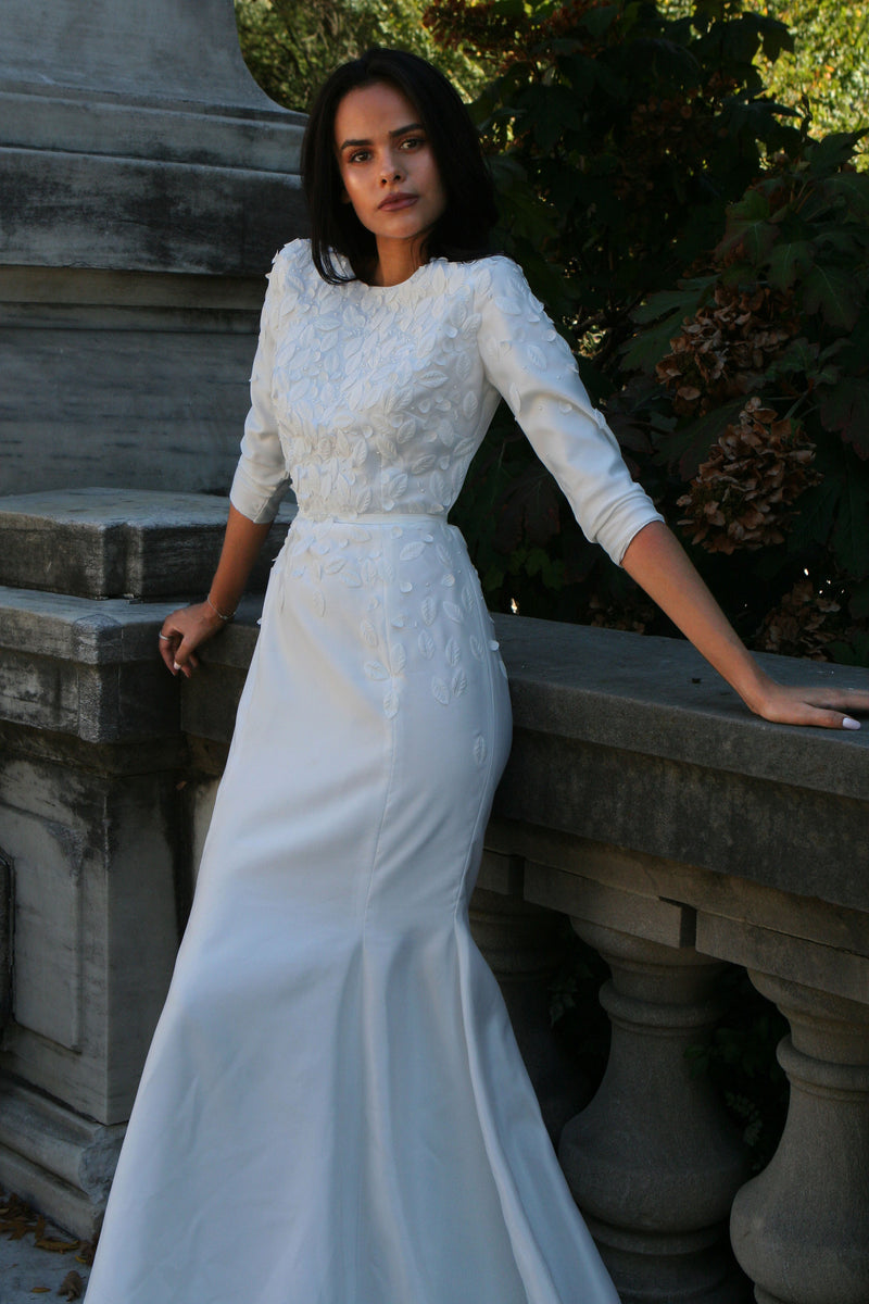 modest wedding dress by caeli couture