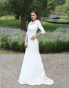 Minimalist Bridal Gown with Sleeves by Caeli Couture - CaeliNYC