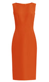 Aspen Orange Boat Neckline Sheath Dress
