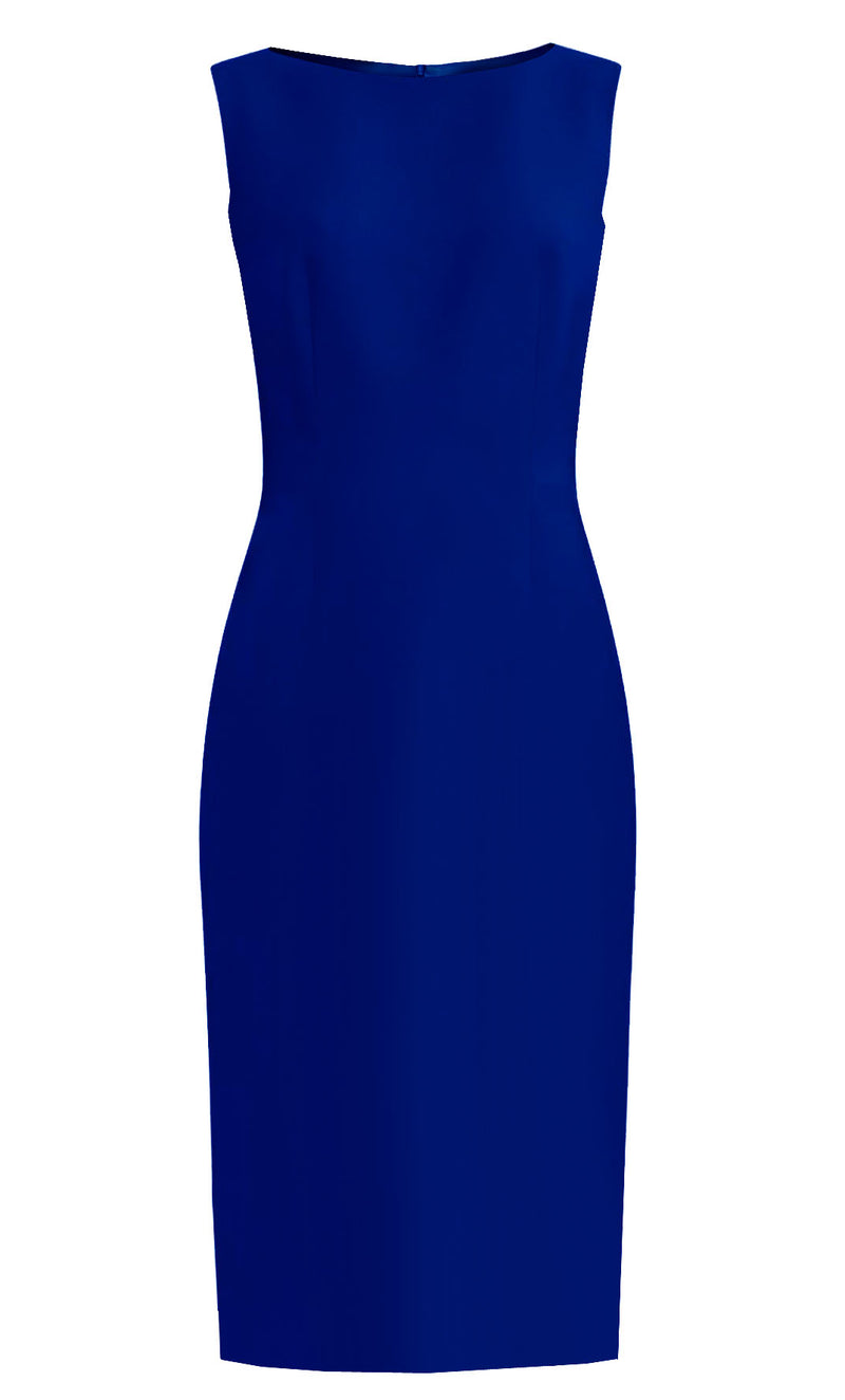 Royal Blue Sheath Dress with boat neckline