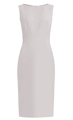 White Basic Sheath Dress with boat neckline - Aspen