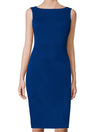 Royal Blue Sheath Dress with boat neckline