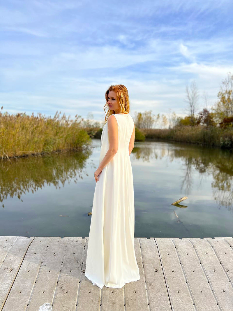 Elektra Loose Draped Gown with Removable Belt – CaeliNYC® Elektra Loose Draped Gown with Removable Belt – CaeliNYC®