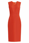 Kateri Orange V-Neck Sheath Dress