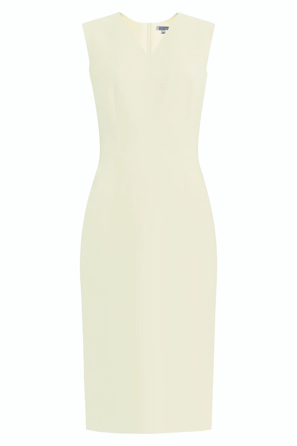 Kateri V-Neckline White Sheath Dress