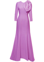 purple gown with sleeve