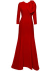 red gown with sleeve