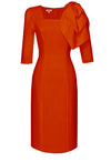 orange party dress, wedding guest dresses