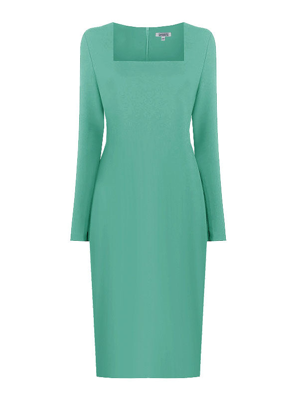 Geneva Long Sleeves Sheath Dress with Sleeves