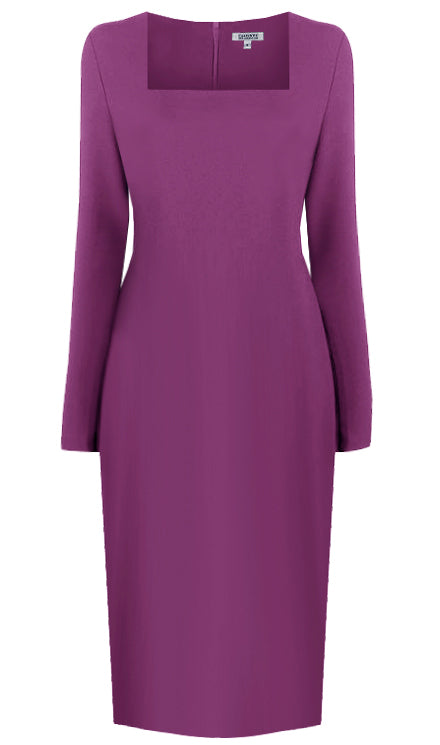 long sleeve purple sheath dress Mother Of All Women's Federica Long Sleeve Dress - Purple