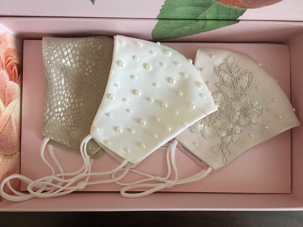 Inverness Embroiderd Lace and Pearls Face Mask