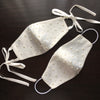 bridal face mask by caelinyc pearl embellished tie mask and adjustable ear loop