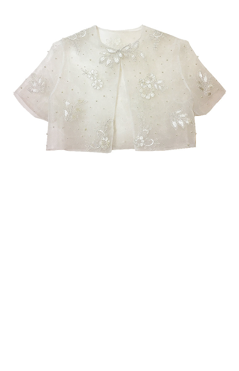 off white lace bolero, bridal cover up