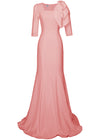 Kass Gown in Pink by caelinyc, gown with squre neckline and big bow